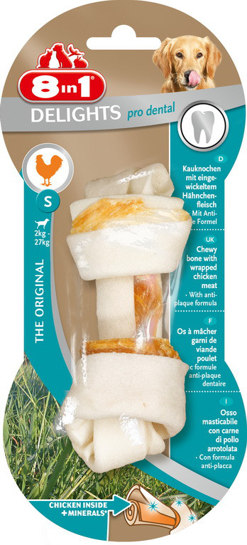 Ласощі для собак 8in1 Delights pro Dental Кістку з м'ясом S/11 см 1 шт