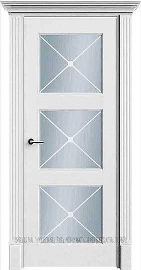 Двері білі соснові шпоновані дубом - фото 1 - id-p191262259
