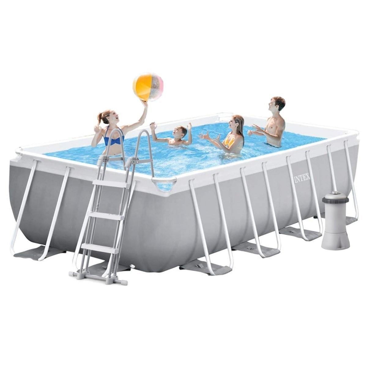Каркасний басейн Intex 26792, 488 x 244 x 107 см (Насос фільтр 3 785 л/год, сходи, тент, підстилка), фото 1