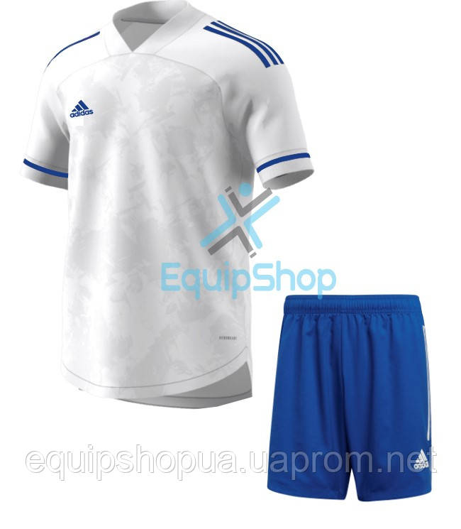 Футбольная форма Adidas CONDIVO 20 бело-синяя XL (52р на рост 185-190см ...