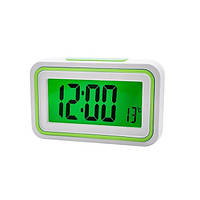 Настольные электронные часы с термометром Kenko KK-9905 TR, белые с зеленым S