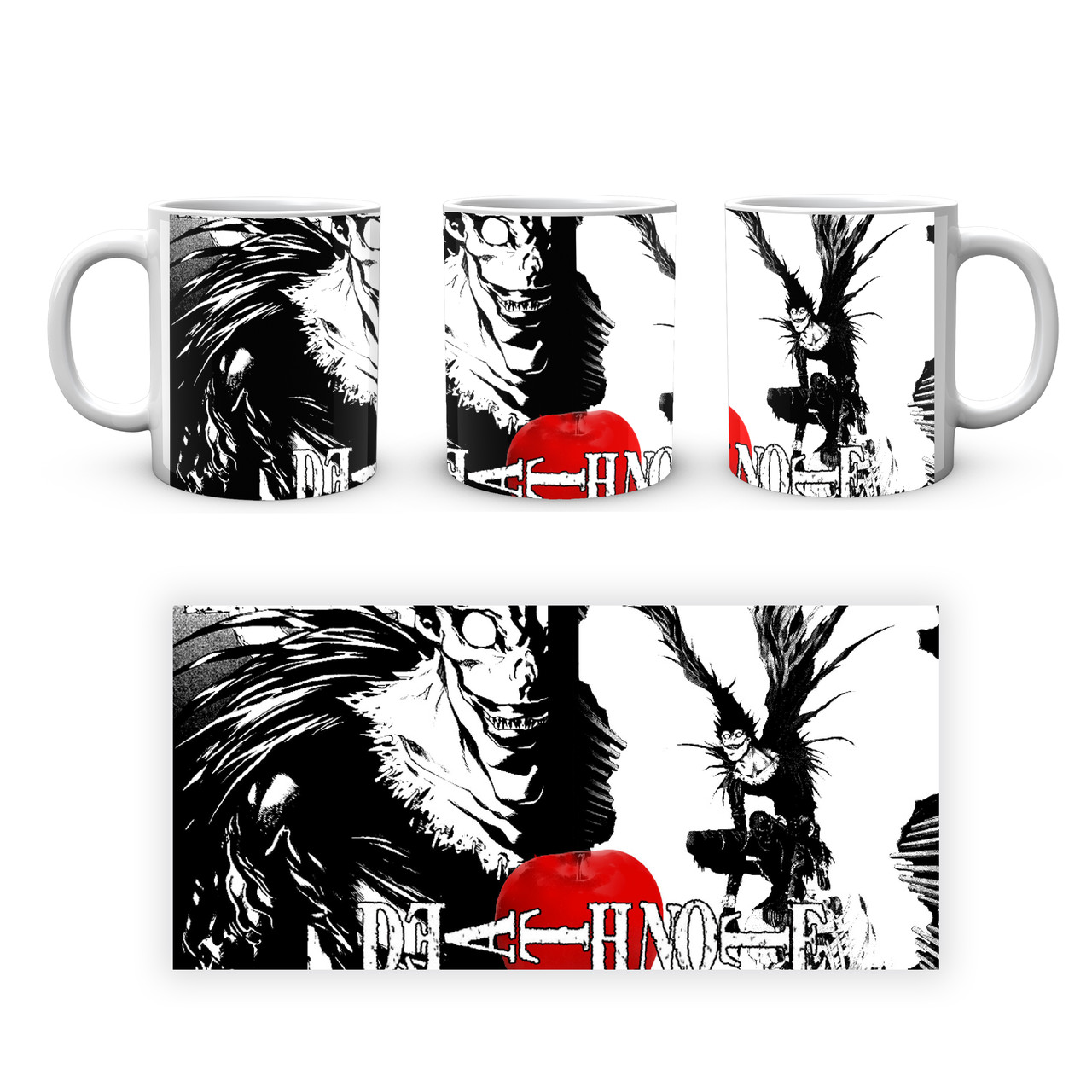 Кухоль Death Note Зошит Смерті Рюк Чорно-білий З яблуком CP 03.380.555, фото 1