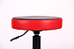Табурет Грас Скаден чорний/обтачка Скаден червоний, ролики червоні, фото 2