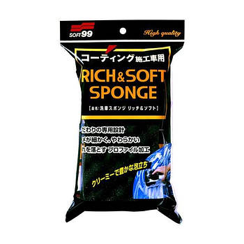 Губка для мийки кузова автомобіля SOFT99 Rich & Soft Sponge 1 шт