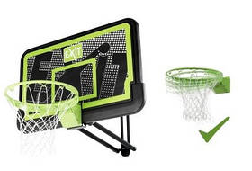 Баскетбольний щит Exit регульований чорний + кільце з амортизацією,