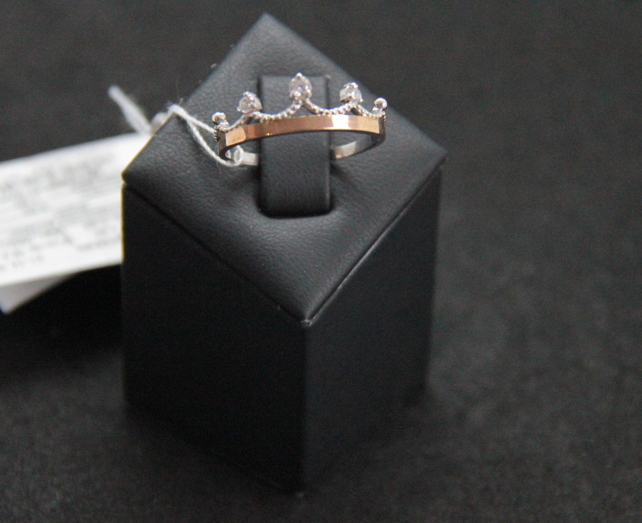 Кільце корона із срібла з золотою накладкою і куб. цирконами Beauty Jewels (розмір 16,5)