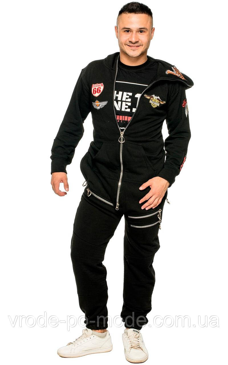 Комбінезон на флісі Harley black унісекс, у наявності та під замовлення, для чоловіків і жінок, фото 1