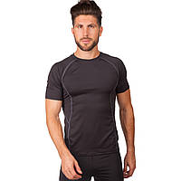 Компрессионная футболка с коротким рукавом черно-серая LD-1102, L