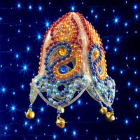 Набір для вишивання бісером Об'ємний дзвіночок Kol-09. Вогонь-вода, інь-янь. Гармонія