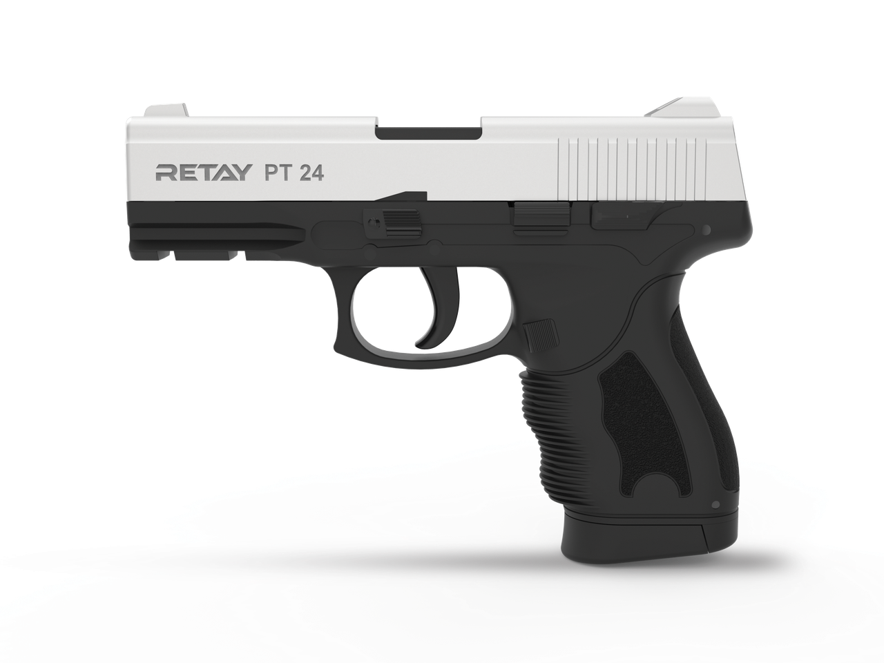 Пістолет стартовий Retay PT24, 9 мм. Колір — Chrome
