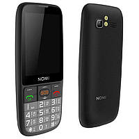 Телефон кнопковий для літніх людей з великим екраном бабушкофон на 2 сім карти Nomi i281+ чорний