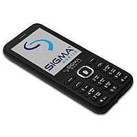 Телефон с мощной батареей с большим экраном кнопочный Sigma Power Type C чёрный