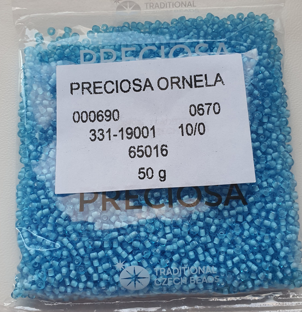 Бісер 10/0,No65016 синій, пофарбований всередині (уп.50 грам)