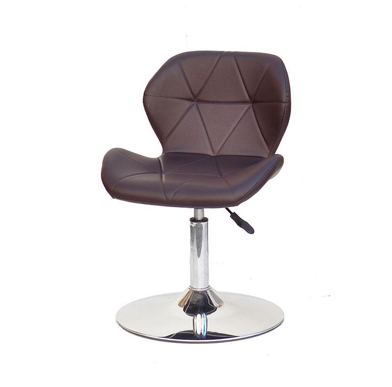 Стілець Invar CH-Base шкірозамінник коричневий 80 з регулюванням висоти, на круглій хромованій металевій опорі, фото 1