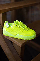 Кроссы женские Nike Air Force 1 JESTER Neon Green. Модная обувь Найк Аир Форс Джестер ярко зеленые