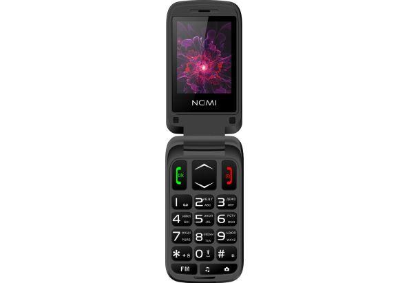 Мобільний телефон розкладушка для літніх людей з додатковим екраном на 2 сім карти Nomi i2400 чорний
