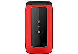 Мобільний телефон розкладушка для літніх людей з додатковим екраном на 2 сім карти Nomi i2400 червоний, фото 4