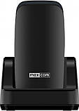 Телефон мобільний кнопковий розкладачка бабушкофон гучний з підставкою для зарядки Maxcom MM817 чорний, фото 2