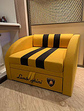 Розкладне крісло-ліжко Smart SM 003 Lamborghini жовтий з ящиком для білизни, для дітей і підлітків, фото 2