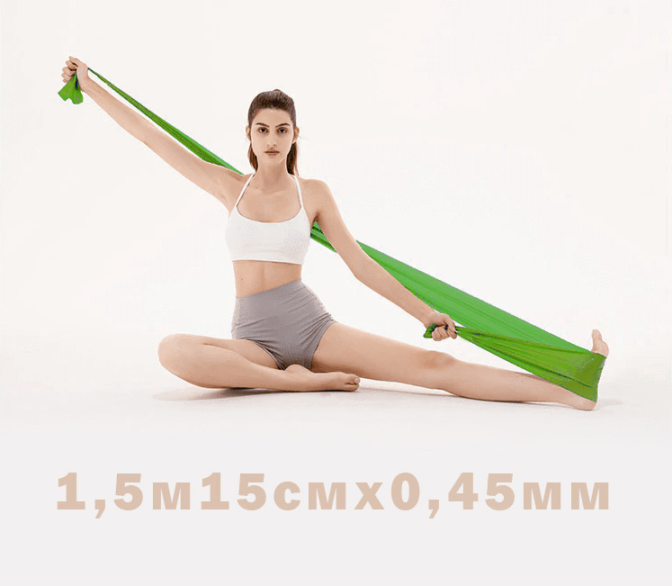 Гумка для фітнесу та спорту (стрічка еспандер) еластична 1.5 м Profi, зелений (MS 1059)