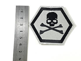 Нашивка Череп Світловідбивний 70х60 мм, фото 4