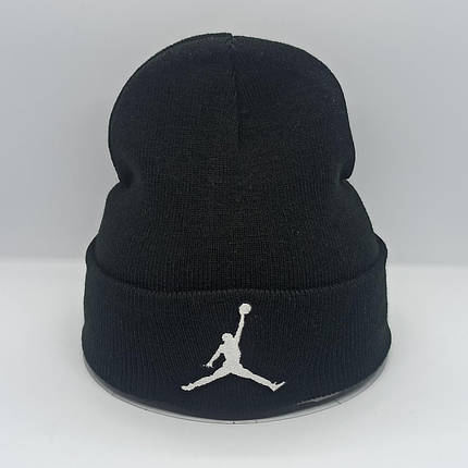 Шапка Jordan Джордан з білим лого Чорна, фото 1