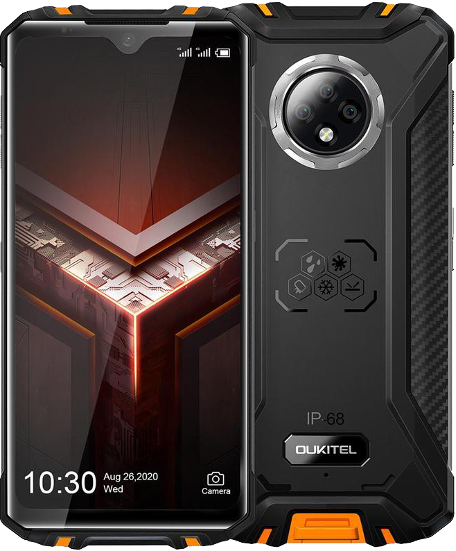 OUKITEL WP8 Pro 4/64 Gb Orange/Black, IP69K, NFC, 5000 mAh, Andoird 10, Потрійна камера 16 Mpx, Дисплей 6.49"