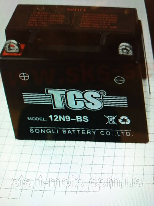 Акумулятор 12 V 9 Ah гелевий mod: 12N9-BS (L135*W75*135) TCS 2021