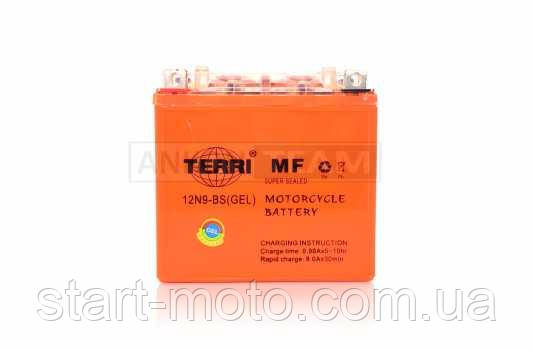 Акумулятор 12V 9Ah гелевий mod:12N9-BS (L135*W75*135) TERRI 2021, фото 1