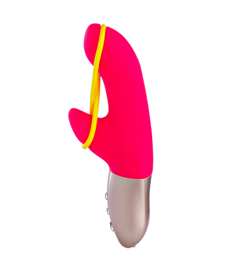 Міні-Вібратор зі стимуляцією клітора і силіконовою стрічкою Fun Factory AMORINO рожевий