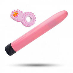 Секс -іграшки класичний віброменсер + ерективне кільце, рожеве