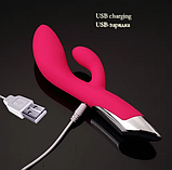 Вібратор подвійний багатофункціональний, кліторально вагінальний стимулятор, інтимні іграшки комбіновані, фото 3