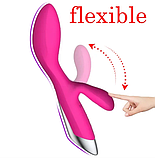 Вібратор подвійний багатофункціональний, кліторально вагінальний стимулятор, інтимні іграшки комбіновані, фото 5