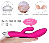 Вібратор подвійний багатофункціональний, кліторально вагінальний стимулятор, інтимні іграшки комбіновані, фото 7