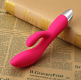 Вібратор подвійний багатофункціональний, кліторально вагінальний стимулятор, інтимні іграшки комбіновані, фото 9