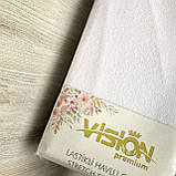 Простирадло махрова резинці універсальний розмір 230х250см VISION Premium Туреччина Колір - Білий 100% Бавовна, фото 2