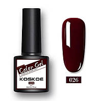 8мл. Гель лак Color Gel Koskoe УФ UV, для маникюра, ногтей под лампу Бордовый 26