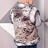 Жилетка дитяча для дівчинки Кролик 2-9 років з овчини з кишенями, фото 3