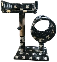 Когтеточка Пухнастик з диваном і тунелем, сіро-бежева, 56*38 см