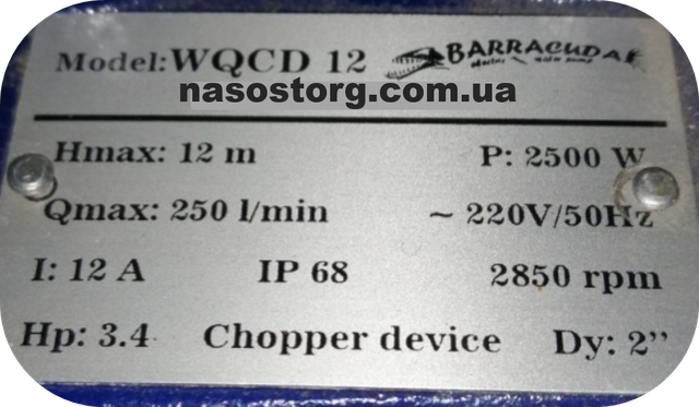 Дренажний насос з подрібнювачем