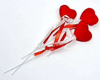 Серця на паличці (упаковка 12 шт) # 1173 18 см