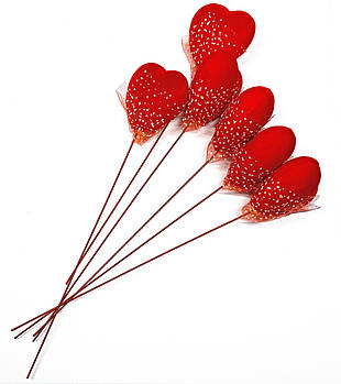 Серця на паличці (упаковка 6 шт) # 4804 25 см
