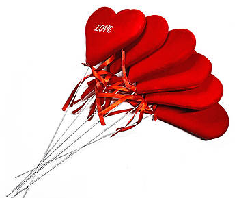 Серця на паличці (упаковка 6 шт) # 072