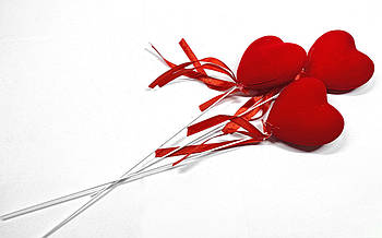 Серця на паличці (упаковка 12 шт) # 068 20 см