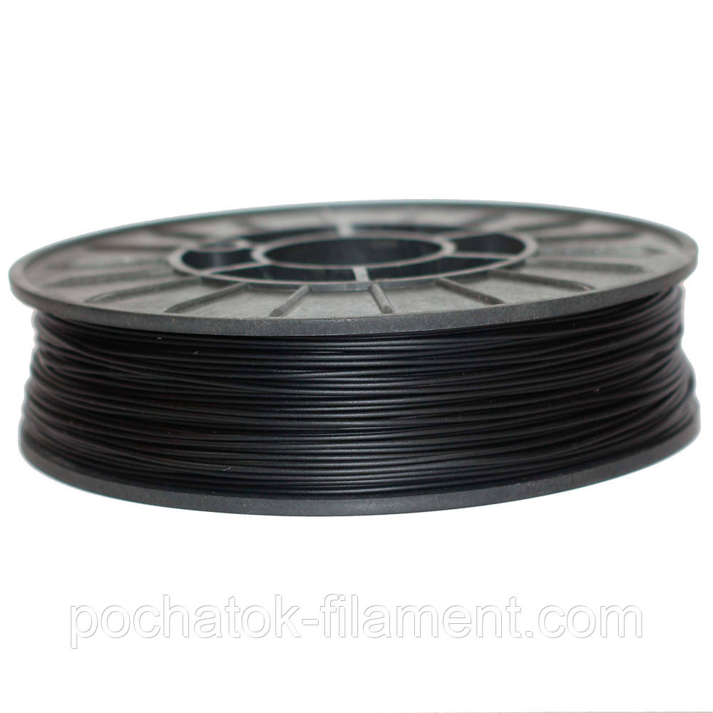 PLA філамент нитка пластик для ЗD друку Pochatok Filament 1,75 мм. Чорний глянсовий(Black), фото 1