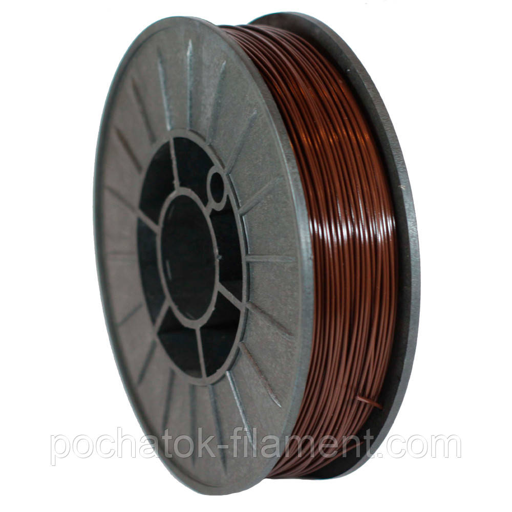 PLA філамент нитка пластик для ЗD друку Pochatok Filament 1,75 мм. Коричневий, фото 1