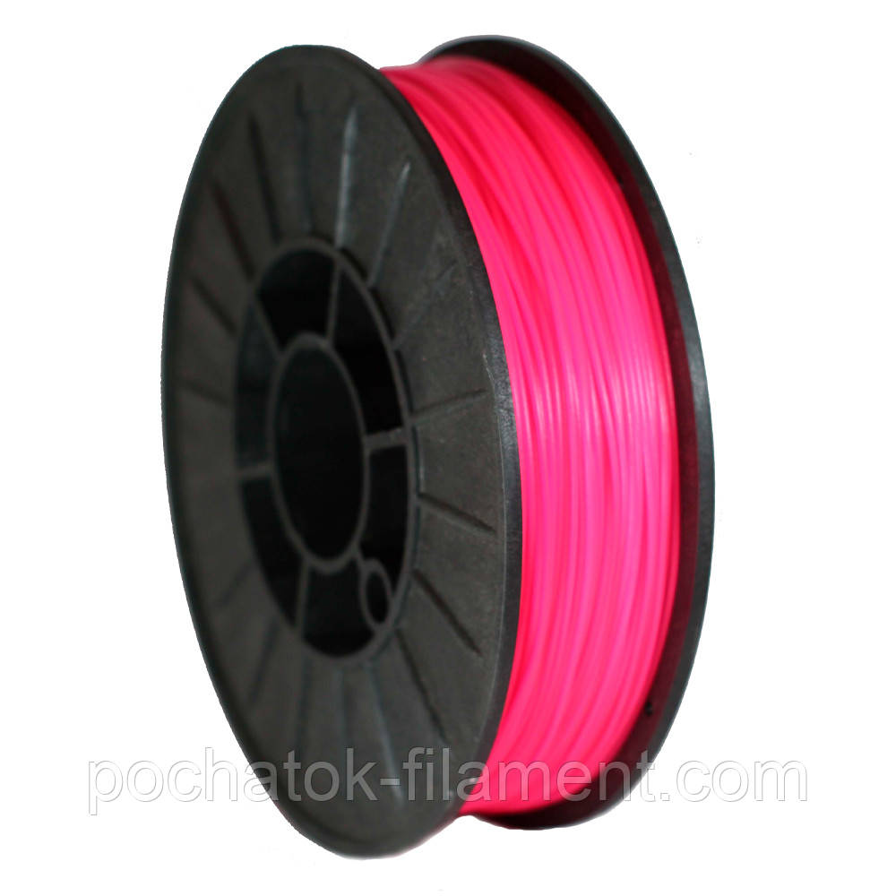PLA філамент нитка пластик для ЗD друку Pochatok Filament 1,75 мм. Рожевий Флуоресцентний, фото 1