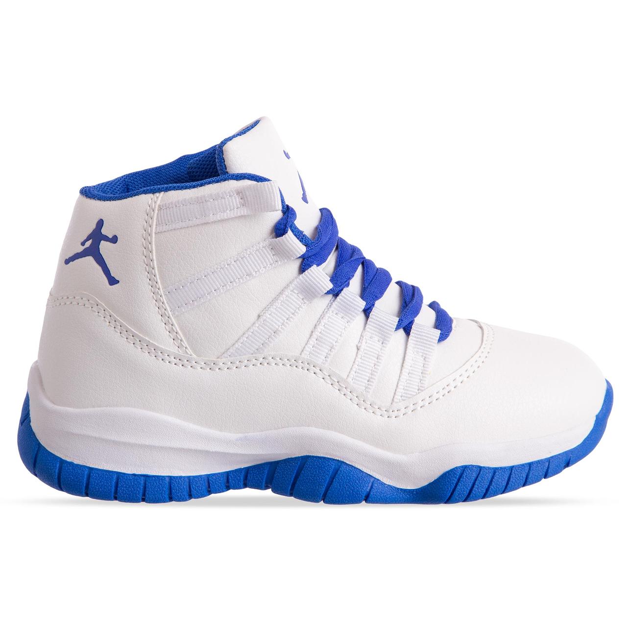 Баскетбольные кроссовки детские Jordan бело-синие 1801-2, 31: Gsport - фото 1 - id-p1337222816