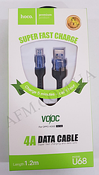 USB кабель Hoco U68 Gusto flash charging Micro USB 4A (1200mm) чёрный