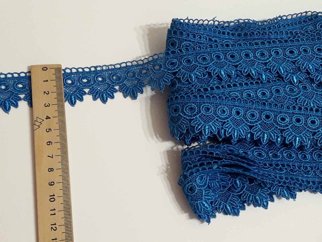Мереживо макраме синє 3 см.